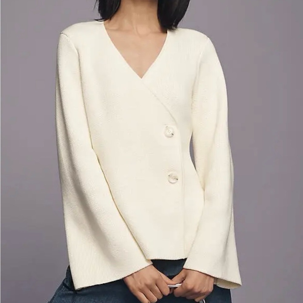 Endless Rose 2 Button Cinched Cardigan Sweater in Ivory, Size XS